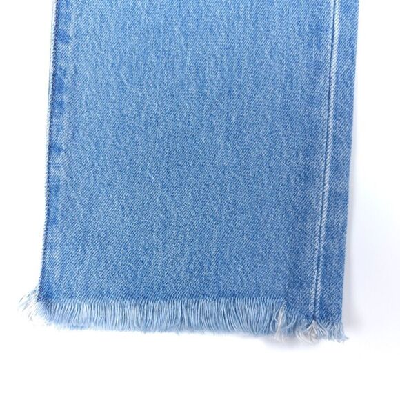 LEVIS Premium Wedgie Straight Distressed Knee Raw Hem Ankle Crop Jeans 24 x 26 - Picture 5 of 11